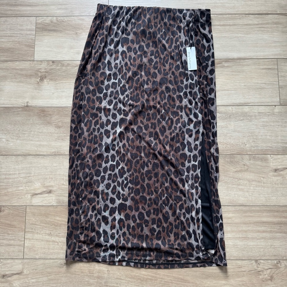 Leopard Print Midi Skirt